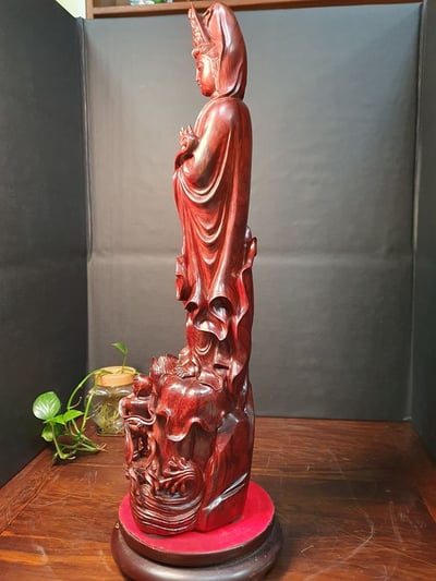 印度小葉紫檀【童子拜觀音】5