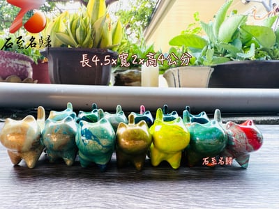 木雕流體彩繪小貓咪 長約4.5公分6