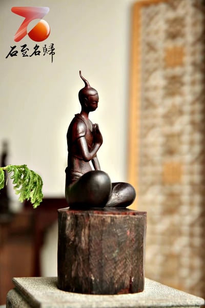 印度小葉紫檀拆房老料清刀製作【北魏佛】2