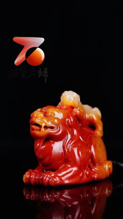 壽山杜陵都成坑石【母子獸手玩件】已故鄭則金大師遺作5