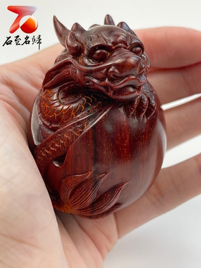 印度小葉紫檀高油密二膘材質 湘工精雕【龍蛋】3