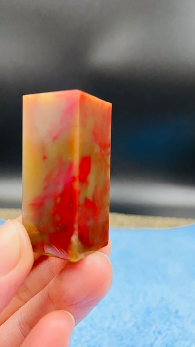 巴林牛角凍雞血石印章3