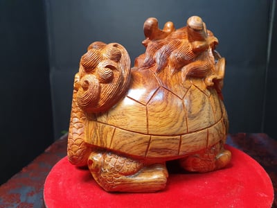 海南黃花梨油梨老料【招財龍龜】大規格4