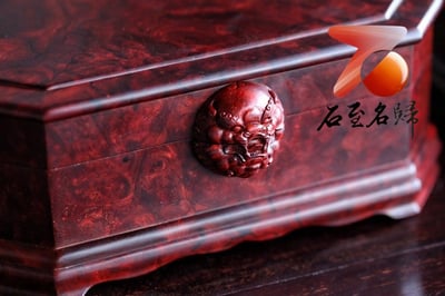 印度小葉紫檀滿瘤疤料 帶金星全獨版【招財瑞獸首飾盒】6