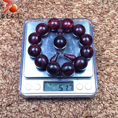 海南黃花梨紫油梨老料 X紋對眼鬼臉20mm手珠  重量51.7克7