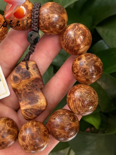 太行崖柏極品雲紋纓子瘤20mm手珠 3號3