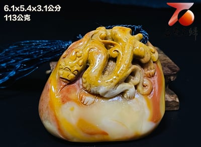 精美壽山石 老師傅手工雕刻【螭龍】1