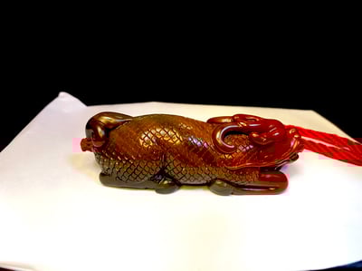 老師傅手工 壽山五彩石手把件【麒麟呈祥】3