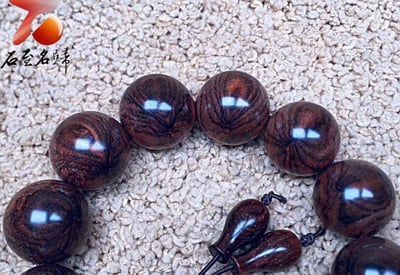 海南黃花梨 極品蜘蛛紋 千年野生林老油梨20mm手珠 重量47.9公克3