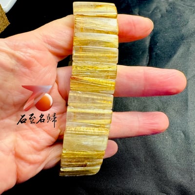 一物一拍｜天然巴西順絲鈦晶水晶手排 寬22.3mm 手圍18公分6
