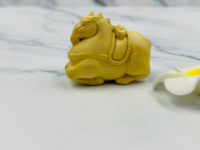 黃楊木精雕【唐馬】1