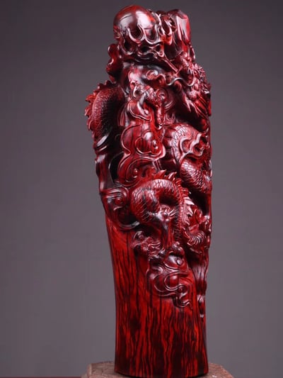 印度小葉紫檀高品質案擺【龍行天下】6