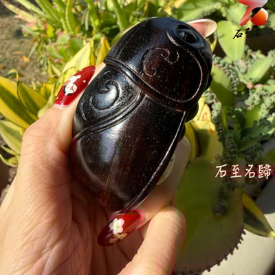 天然 印度小葉紫檀高油密帶金星樹心料 湘工手作【一鳴富貴蟬】5