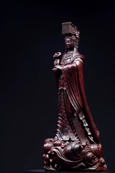 印度小葉紫檀 清刀名師作品【媽祖】3