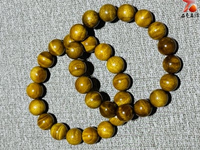 正宗四川雅安金絲楠小葉楨楠 滿水波紋Ｓ級12mm手珠5