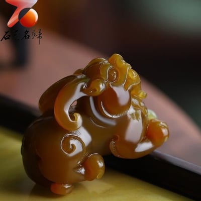 和田玉且末糖料貔貅｜糖潤凝華 聚財之靈3