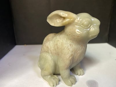 壽山石【招財白兔】2