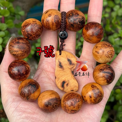 一物一拍 天然太行崖柏雪花釘瘤20mm手珠7