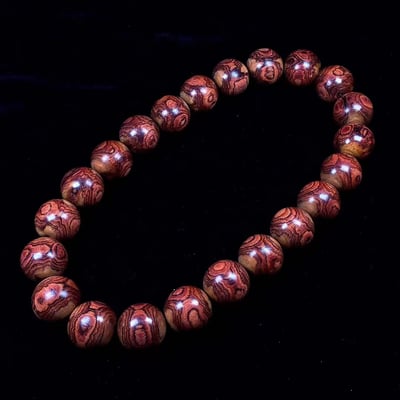 海南黃花梨野生料 X紋對眼鬼臉30mm手持、手串 重量261.3克5