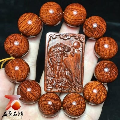 印度小葉紫檀極品大龍鱗 20mm×12顆【虎嘯山林】8