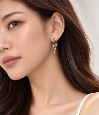 s925純銀歐美個性鑲鑽｜耳環1