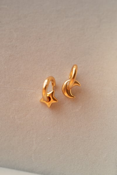 Venus星月霧金不對稱磨砂｜耳扣1