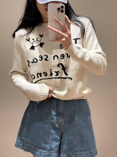 WEEKEND圓領刺繡毛衣2