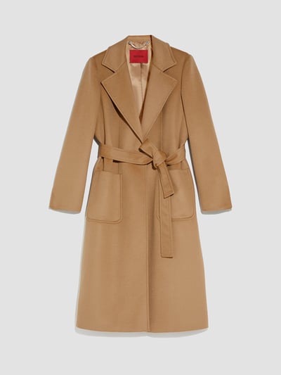 MAX&Co.經典款羊毛翻領繫腰大衣1