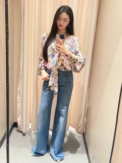 MARELLA繫脖泡泡長袖襯衫3