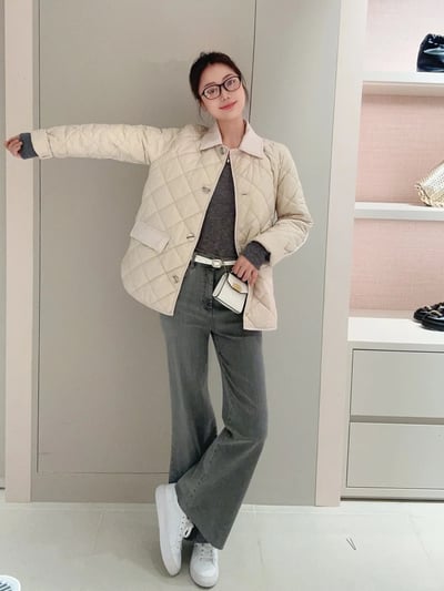 MARELLA菱形絎縫腰帶外套2