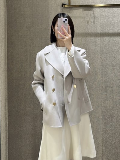 S MaxMara羊毛雙排扣短大衣5