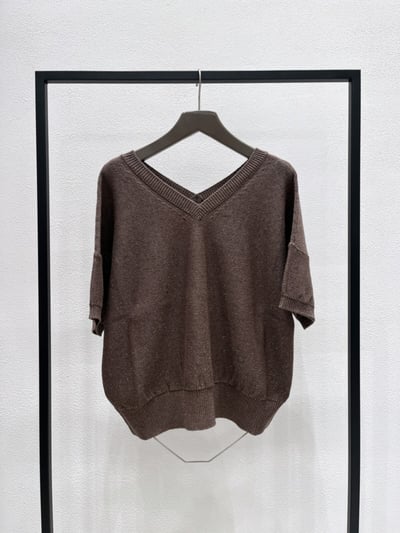 MARELLA金銀絲V領五分袖毛衣4