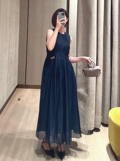 S MaxMara真絲混紡無袖洋裝4