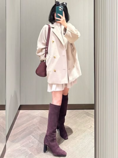 MaxMarar經典款羊毛羊絨混紡短版101801大衣7