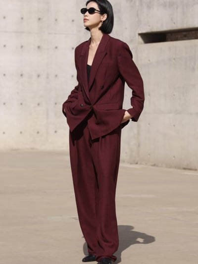 MARELLA羊毛混紡雙排扣西裝外套6