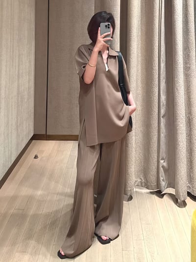 MaxMara褶皺紋理寬褲4