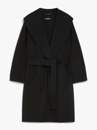 S MaxMara經典款羊毛寬披肩領大衣5