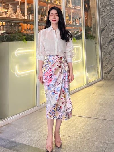 MARELLA棉絲混紡蕾絲長袖襯衫2