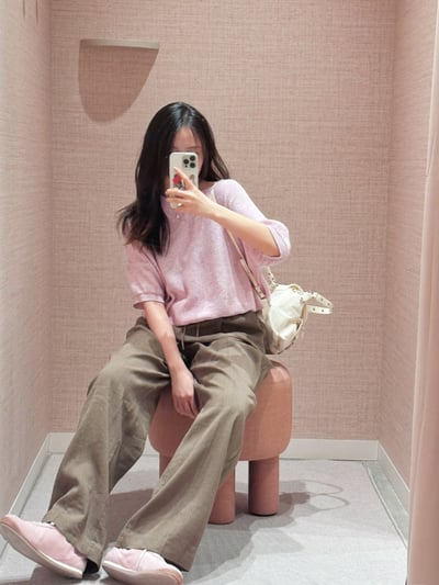 MARELLA金銀絲V領五分袖毛衣7