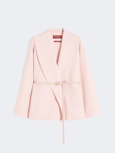 MaxMara Studio羊毛羊絨混紡裹身短大衣1