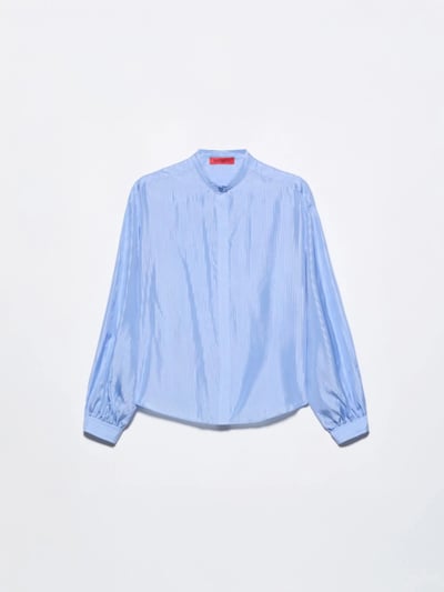 MAX&Co.條紋紋理燈籠袖襯衫1