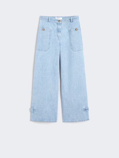 MaxMara可調節栓扣牛仔寬褲1