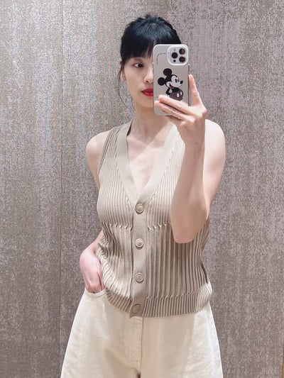 MaxMara修身羅紋開襟背心5