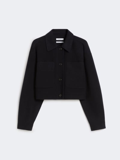 MaxMara羊毛羊絨混紡落肩短外套1