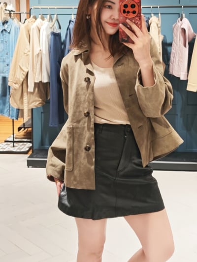 WEEKEND麂皮窄翻領短夾克3