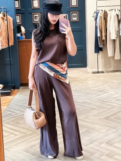 WEEKEND摺飾垂感寬褲2