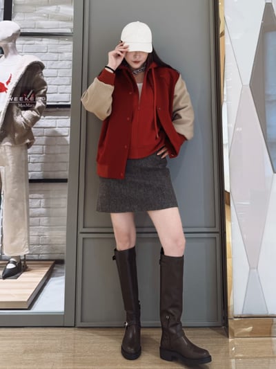 WEEKEND羊毛撞色棒球外套4