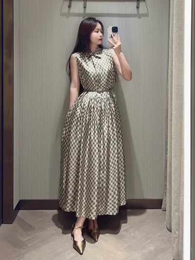 S MaxMara真絲無袖襯衫裙2