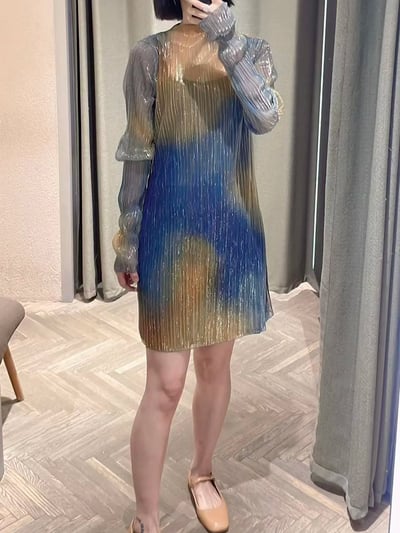 MAX&Co.渲染印花薄紗洋裝3