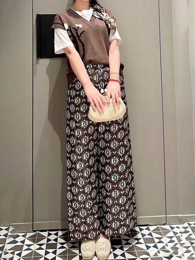 WEEKEND真絲印花寬褲4